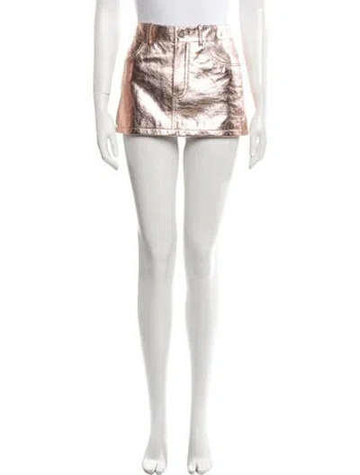 Pre-owned Saint Laurent Calfskin Mini Skirt W/ Tags