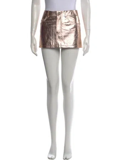 Pre-owned Saint Laurent Calfskin Mini Skirt W/ Tags In Black