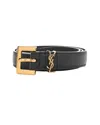 Saint Laurent Calfskin Monogram Narrow Square Buckle Belt 65 26 (authentic Pre-loved)