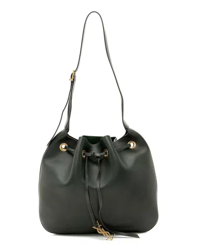 Saint Laurent Calfskin Paris Vii Medium Hobo (authentic Pre-loved) In Green