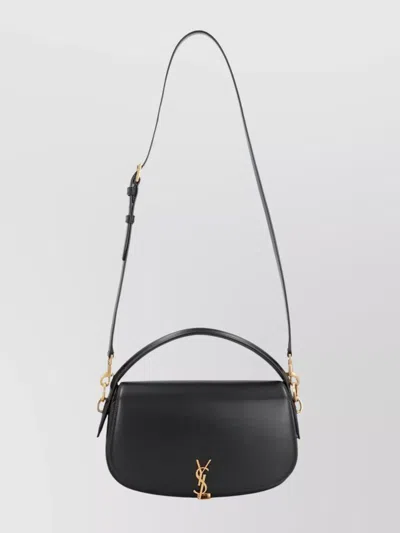 Saint Laurent Calfskin Shoulder Bag Top Handle