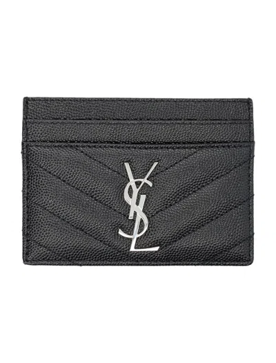Saint Laurent Calfskin Wallet In Nero