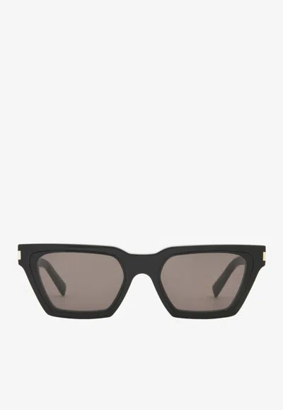Saint Laurent Calista Square Sunglasses In Gray