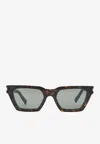 Saint Laurent Calista Squared Cat-eye Sunglasses In Gray
