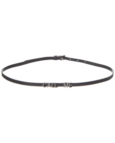 Saint Laurent Call Me Leather Belt In Black