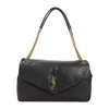 Saint Laurent Calypso Black Leather Shoulder Bag In Black