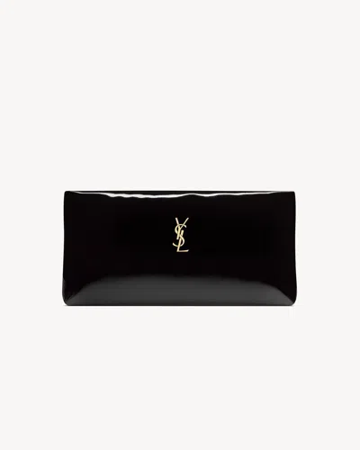Saint Laurent Calypso Canvas Shiny Clutch