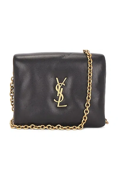 Pre-owned Saint Laurent Calypso Card Case On Chain Bag In Black