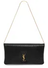 Saint Laurent Calypso Grained Leather Shoulder Bag In Black