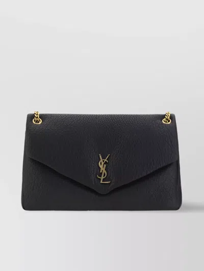 Saint Laurent Chain Strap Lambskin Shoulder Bag In Black