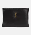 Saint Laurent Calypso Small Patent Leather Pouch In Black