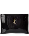 Saint Laurent Calypso Large Patent Pouch In Black