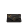 Saint Laurent Woman Black Leather Big Calypso Shoulder Bag In Black