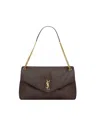 Saint Laurent Calypso Large Ysl Shoulder Bag In Leather In Black
