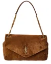 Saint Laurent Calypso Large Suede Shoulder Bag In Brown