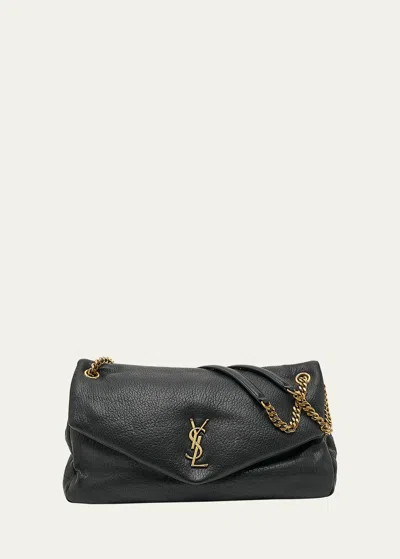 SAINT LAURENT CALYPSO LARGE YSL SHOULDER BAG IN LEATHER