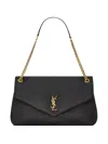 Saint Laurent Calypso Leather Chain Shoulder Bag In Black