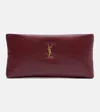 Saint Laurent Calypso Leather Pouch In Burgundy