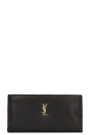 Saint Laurent Calypso Long Zipped Pouch In Noir