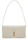 Saint Laurent Calypso Mini Grained Leather Wallet-on-chain In White