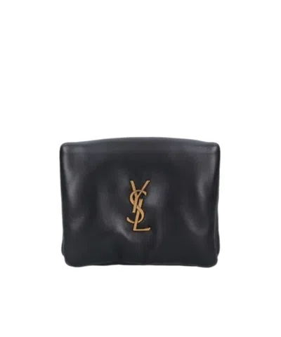 Saint Laurent Calypso Padded Bi-fold Wallet In Black
