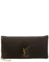 Saint Laurent Calypso Padded Leather Clutch In Black