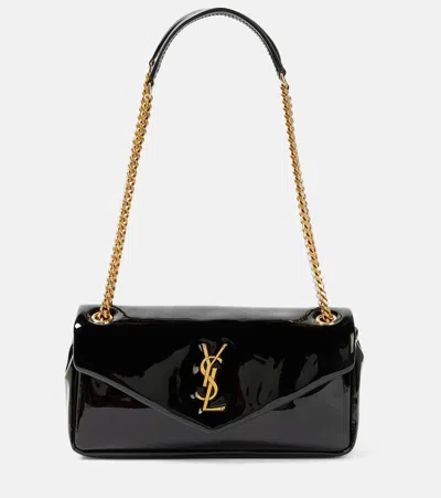 Saint Laurent Calypso Patent Leather Shoulder Bag In Black