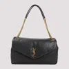 Saint Laurent Leather Shoulder Bag With Zip Pocket In Black