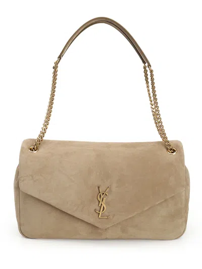 Saint Laurent Calypso Shoulder Bags Beige In Neutral