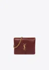 Saint Laurent Calypso Card Case On Chain Bag In Burgundy