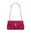 Saint Laurent Calypso Small In Jacquard In Red Berries