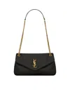 Saint Laurent Women Calypso Large Leather Shoulder Bag In Black