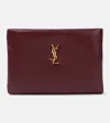 Saint Laurent Calypso Small Leather Pouch In Red