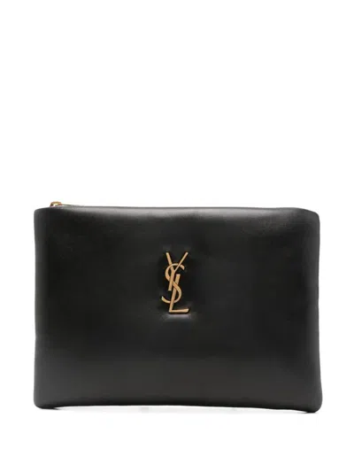 Saint Laurent Calypso Small Pouch In Lambskin Bags In Black