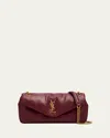 Saint Laurent Calypso Small Ysl Shoulder Bag In Smooth Padded Leather In Deep Rasberry