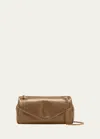 Saint Laurent Calypso Small Ysl Shoulder Bag In Smooth Padded Leather In Dk Toffee