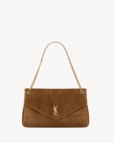 Saint Laurent "calypso" Xxl Crossbody Bag In Brown