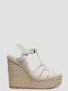 Saint Laurent Tribute Matte Leather Platform Espadrille Sandal