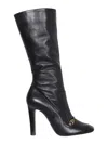Saint Laurent Camden Boots In Shiny Grained Leather In Black