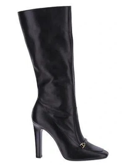 Pre-owned Saint Laurent Camden Boots In Shiny Grained Leather In Black