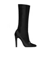 Saint Laurent Black Camden Square-toe Boots In Black