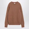 Saint Laurent Cozy Knit Pullover Crew Neck In Brown