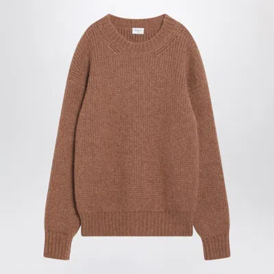 Saint Laurent Thick Knit Pullover For Women In Brown