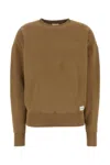 Saint Laurent Caramel Coloured Plush Sweatshirt In Light Brown