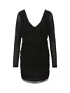Saint Laurent Cupro Mini Dress In Black