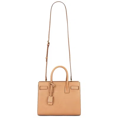 Saint Laurent Camel Leather Baby Sac De Jour Handbag