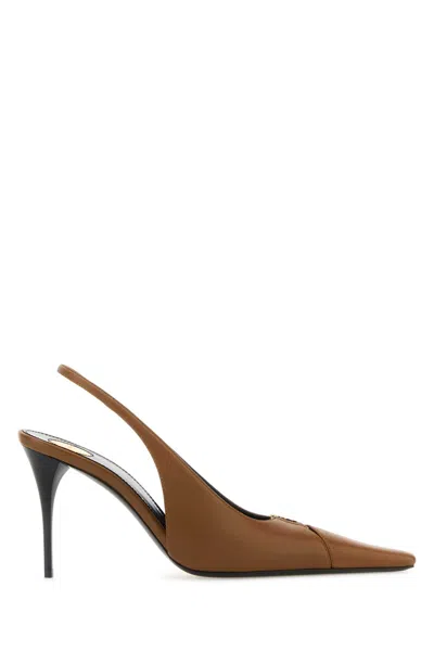Saint Laurent Camel Nappa Leather Babylone 90 Pumps