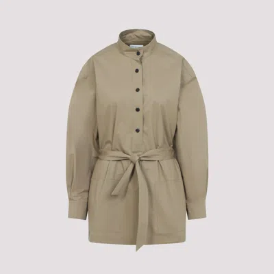 Saint Laurent Button-up Long-sleeved Shirt In Beige