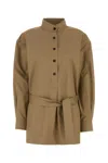 Saint Laurent Beige Cotton Tunic In Beige