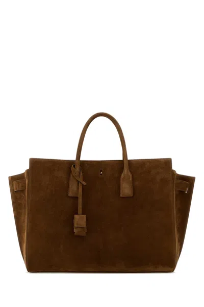 Saint Laurent Camel Suede Sac De Jour Shopping Bag